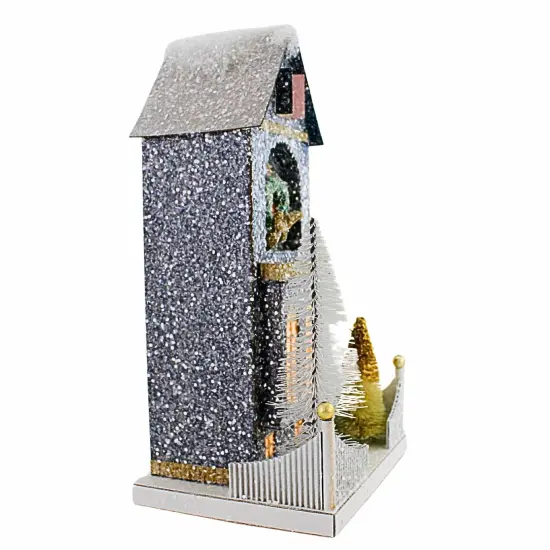 Cody Foster 15.0 Inch Festive Bay & Gable Christmas Putz House , Christmas Decor Christmas Festive Wreath Multicolored {2}