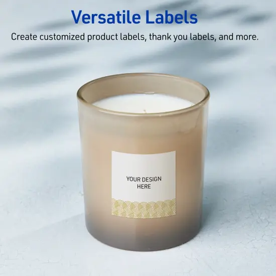 Avery Printable Square Labels with Sure Feed Technology, Pre-Printed Gold Lace Trim Pattern, Glossy White, 2" x 2", Laser & Inkjet Compatible, 120 Total, Great for Branding, Marketing, and Events {6}