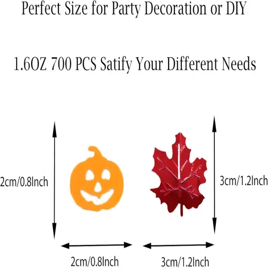 Thanksgiving Confeti Halloween Confetti-Maple Leaf Pumpkin Sequin Autumn Party Metallic Creater Fall Sequin Sprinkles Table Decorations For Holiday Party Supplies 1.6 OZ (Maple Pumpkin) {3}