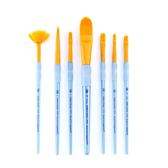 RCC 405 | Crafter's Choice&trade; 7pc Golden Taklon Variety Brush Set {5}