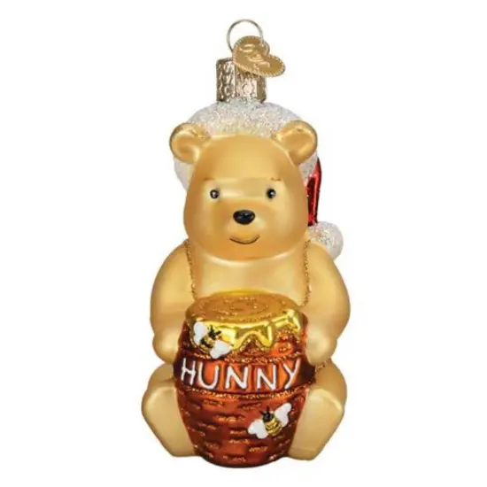 Old World Christmas 3.75 In Winnie The Pooh Christmas Tree Ornament , Christmas Decor Hunny Childhood Character Gold {1}