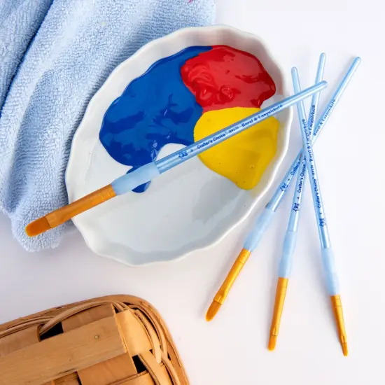 RCC 213 | Crafter's Choice&trade; 4pc Golden Taklon Filbert Brush Set {2}