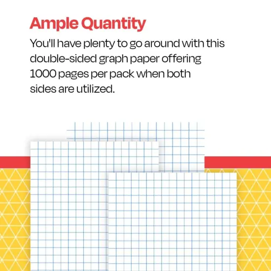 School Smart Graph Paper, 8-1/2 x 11 Inches, 1/10 Inch Ruling, White, 500 Sheets {4}