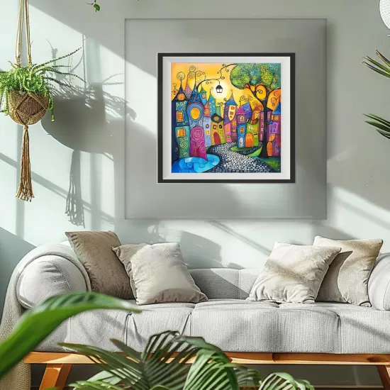 DIY Colorful Houses Diamonds Painting Kits for Adults, 5D Full Drill Diamond Art Painting Kits, Street Houses Gem Arts and Crafts for Home Wall Decor 12X12in {2}