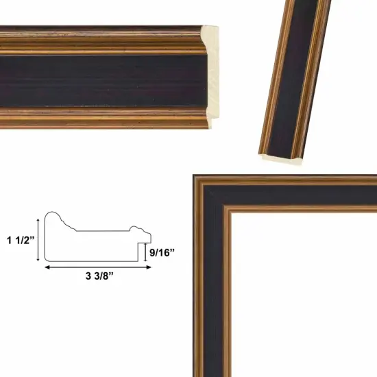 Wide Luxury Burgundy Gold Panel Picture Frame 22x30 frame {3}