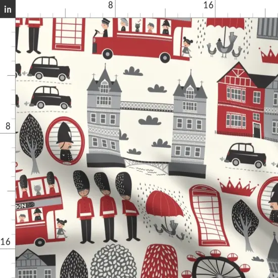 Various Fabrics by the Yard or Fat Quarter London British Bus Great England Custom Printed Fabric by Spoonflower {2}
