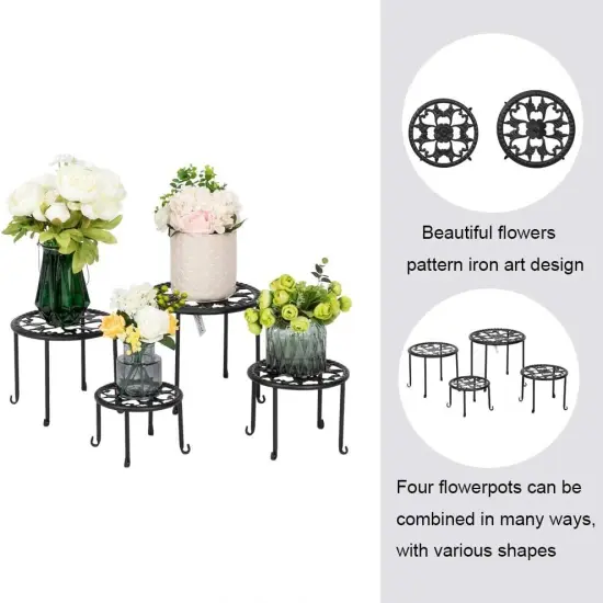4-in-1 Round Ironwork Floor Display Plant Stand Racks {2}