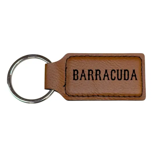 Keychain - Rectangle - Barracuda - Leather Black/Silver {4}