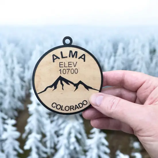 Ornament - Black - Alma Colorado elevation 10700 feet {4}