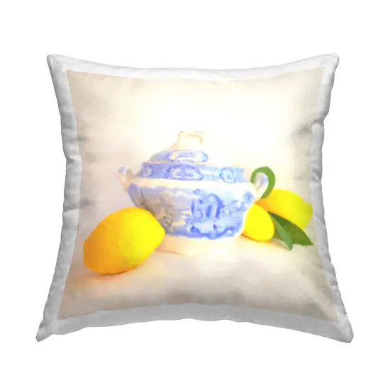 Kitchen Lemon Still Life Design by GraffiTee Studios Throw Pillow  {1}