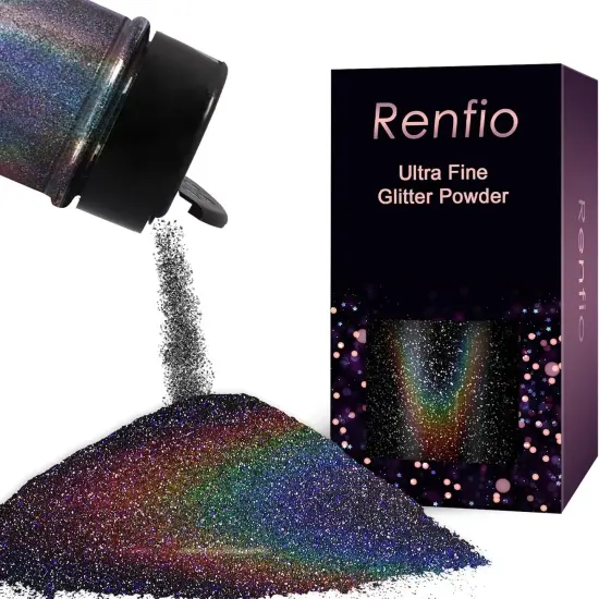 Black - Holographic Diamond Glitter for Crafts {1}