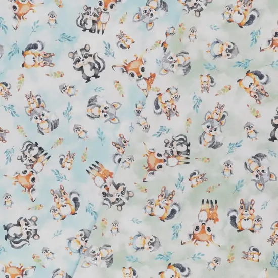 Mook Fabrics Fawn & Friends Printed PUL Fabric [60 in. Wide] - By The Yard Green {4}