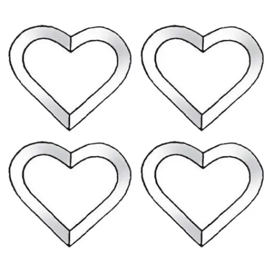 2-1/8" x 2" Clear Glass 4 Hearts Bevel Cluster BC412 {1}