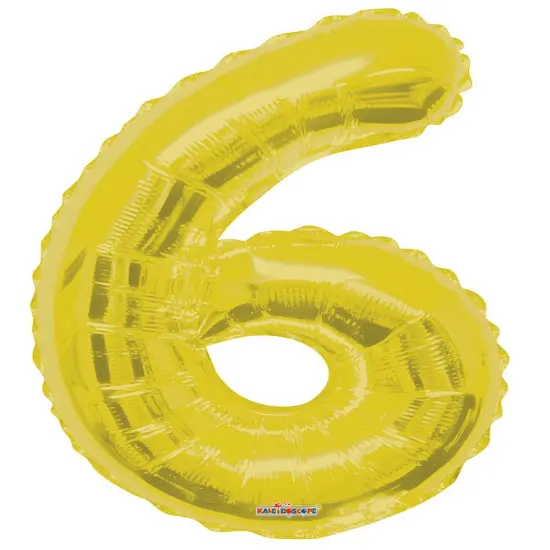 34" Numeral 6 Balloon - Gold, 1ct {1}