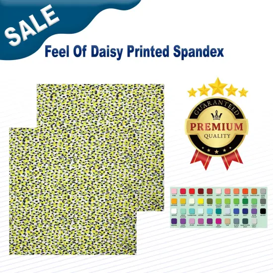 1 Yard Feel Of Daisy Printed Spandex Fabric {1}