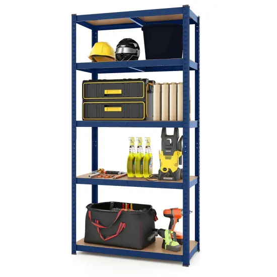 5-Tier Tall Freestanding Heavy Duty Metal Utility Rack with 5 Adjustable Shelves Suitable for Kitchens or Garage Blue {4}