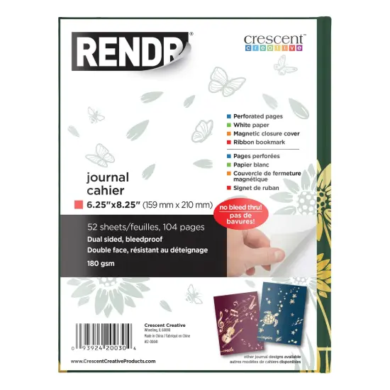 Rendr No Show Thru Hard Bound Journal - Believe-6.25"X8.25", 52 Sheets {3}