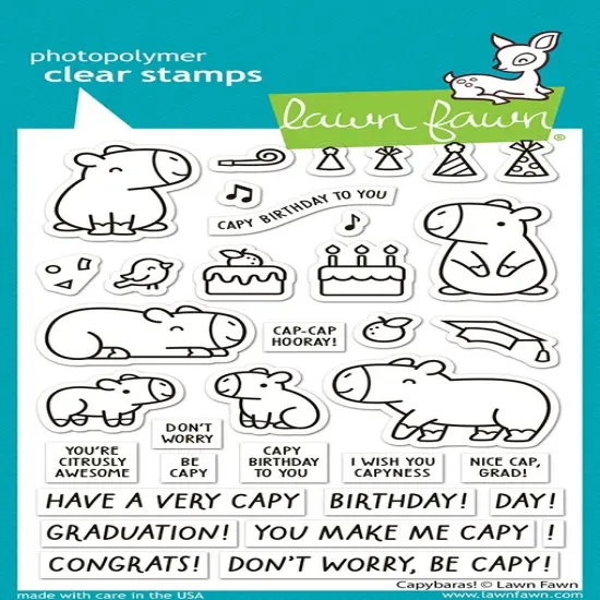 Lawn Fawn Clear Stamps 4"X6"-Capybaras! {1}