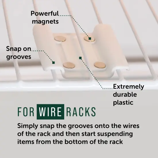 [8-Pack] Magnetic Spice Jar Organizers to Maximize Kitchen Storage - Easy to Install Pantry Organizer - Magnetic Organizer to Reduce Cupboard Clutter - Cabinet Organizers for Wire Racks, 2 3/8 Inch {5}