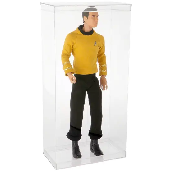 DollSafe Deluxe Clear Folding Display Case with Acrylic Top and Base for 17-18 inch Dolls or Action Figures, 9.5" W x 5" D x 19" H {3}