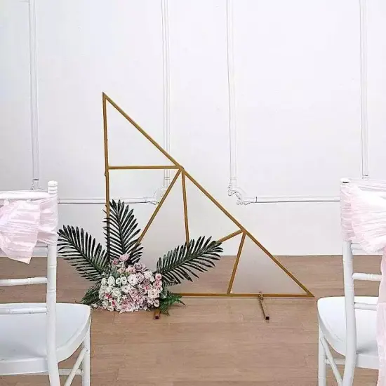 3 feet Gold Triangle Geometric Metal Wedding Arch Backdrop Stand Decorations {2}