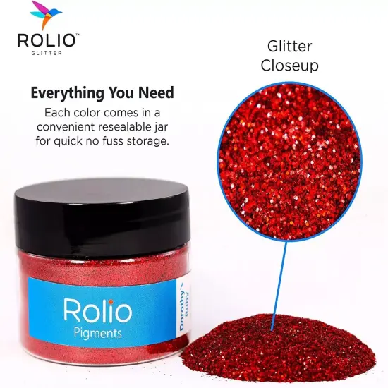 Rolio - 1 Jar Vibrant Holographic Glitter (Dorothy's Ruby) - 1 oz {2}