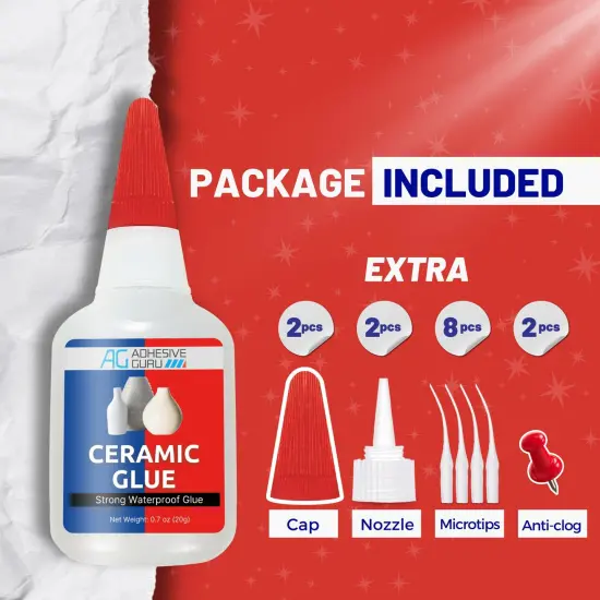 ADHESIVE GURU Ceramic Glue 0.7 oz &ndash; Fast-Drying CA Adhesive for Porcelain, Pottery, Figurines, Clear Finish {2}