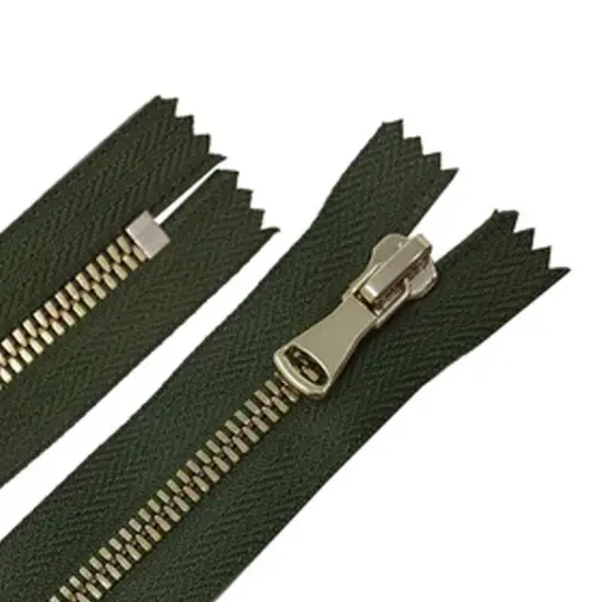 5MM Closed Bottom Zipper Olive Tape Brass Teeth 7-20 Inches {2}