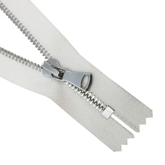 5MM Closed Bottom Zipper White Tape Nickel Teeth 7&ndash;17 Inche {4}