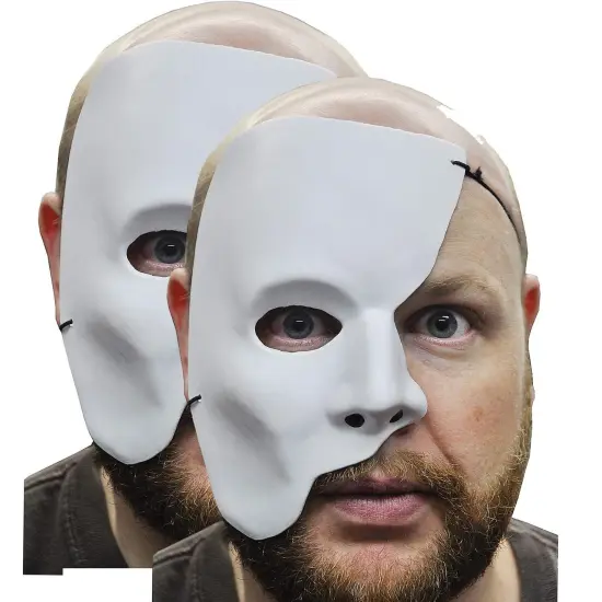 Partial Face Mask Phantom Horror Costume {3}