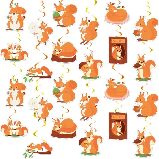 24 Pcs Squirrel Hanging Party Decorations {1}