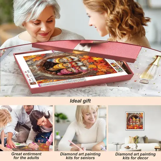 Squirrel Diamond Painting Kits for Adults, 5D DIY Diamond Art Kits for Beginners, Full Drill Diamond Painting Kits for Home Wall Decor, 12x12 Inch {4}
