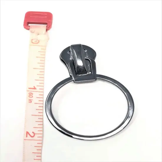 Zipper Pull &ndash; Glossy Round Metal O Ring 8MM in Gunmetal {2}