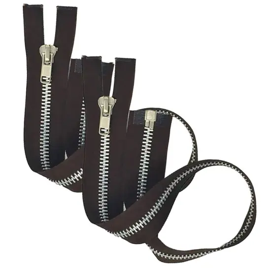 Zipper &ndash; Brown 10MM Aluminum Open Bottom 23" {3}