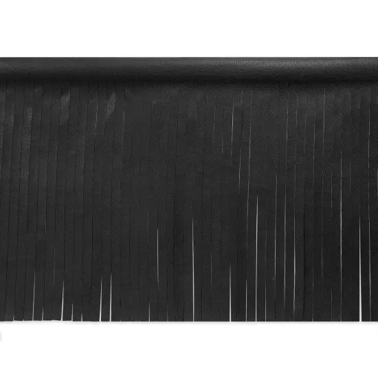 5 Yards of 6" Matte Finish Vegan Leather Fringe Trim | 5 yard cut Black {1}