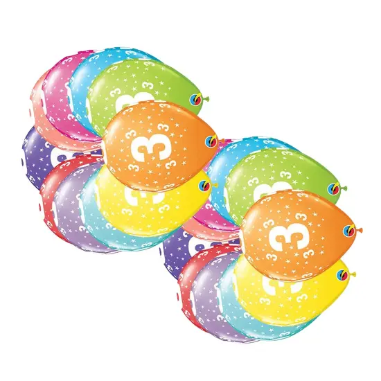 Stars 3ARound Latex Balloons 11" 6 Pack Birthday Anniversary Party Balloons {2}