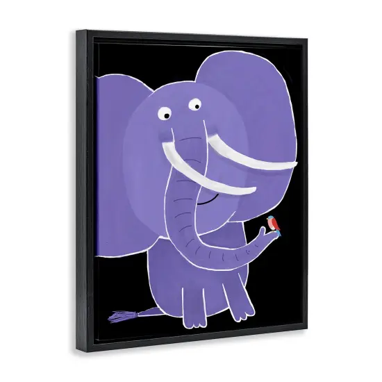 Stupell Industries Elephant & Bird on Black Floating Frame Design by Carla Daly {3}