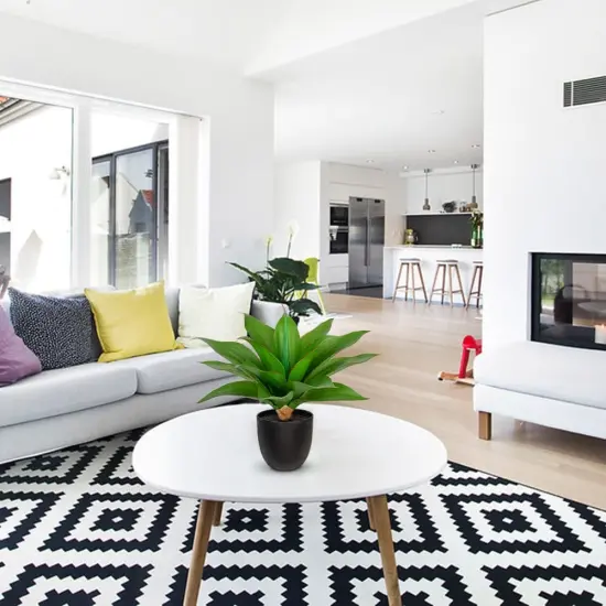 13'' Artificial Agave Plants Realistic Potted Faux Agave Plants 16-Leaf Small Crown Succulent Fake Plants in Black Pot Houseplant for Home Decor Farmhouse Indoor Outdoor Patio {4}