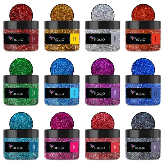 Rolio - Holographic Glitter Vibrant Set - 12 Colors, 15g Jars {1}