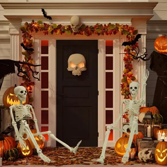 2PCS Halloween Posable Skeletons {4}