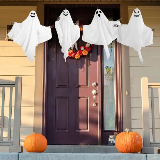 4PCS Hanging Ghosts Halloween Decorations - Spooky {5}
