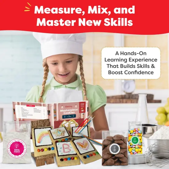 Baketivity Masterpiece Cookies Kids Baking Kit - Cooking Kit for Kids with Premeasured Ingredients, Step by Step Instructions, Paint Brushes, Art Lessons -... {5}