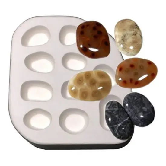 6.25&rdquo; x 6" x 1.5" Small River Rocks Frit Casting Glass Fusing Kiln Mold {1}