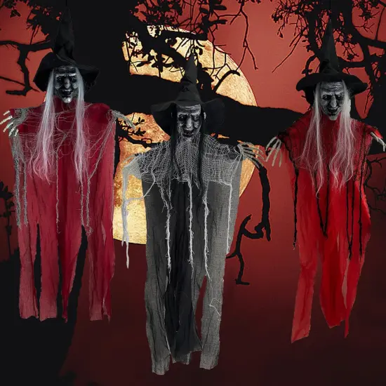 3 Pack Halloween Hanging Witches {2}