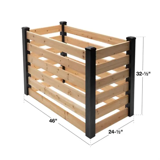 Cedar Wooden Compost Bin for Yard Waste 120 Gallon Capacity {5}