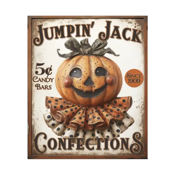 Vintage Halloween Jumpkin Jack Pumpkin Sign {1}