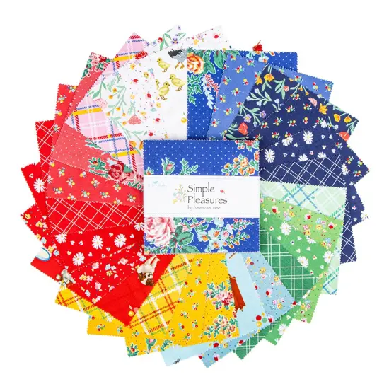 Simple Pleasures 5" Square Pack (Charm Pack / 5" Stacker) byfor Riley Blake (5-16650-42) {3}