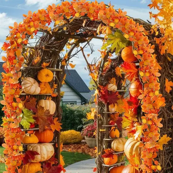 2 Packs Artificial Fall Garland with Eucalyptus Leaves {2}