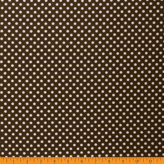 Mook Fabrics Polka Dot Flannel Fabric [43 in. Wide] - By The Yard Brown/White {3}