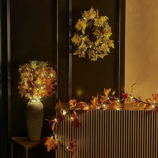 Lighted Maple Leaf Fall Garland - Orage Maple {4}
